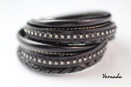 Vernada Design -deLuxranneke, MUSTA, kristalli, 6-rivinen