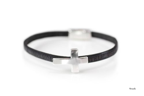 Vernada® Design -nahkakäsikoru, RISTI, 5mm, UUTU, harmaa, 1-rivinen