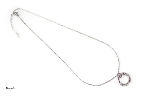 Alternative view of Vernada® Design -kaulaketju, ELÄ. NAURA. RAKASTA., teräsketju, siro, 44cm