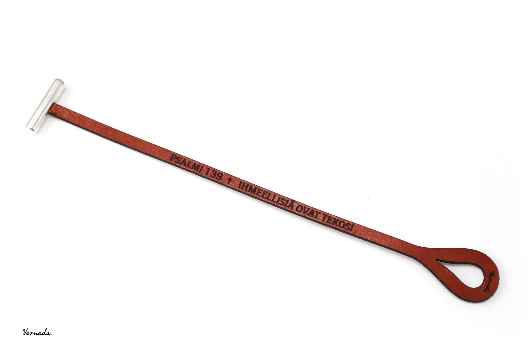 Vernada® Design -nahkakäsikoru, PSALMI 139 IHMEELLISIÄ OVAT TEKOSI, 5mm, ruskea - Image 3